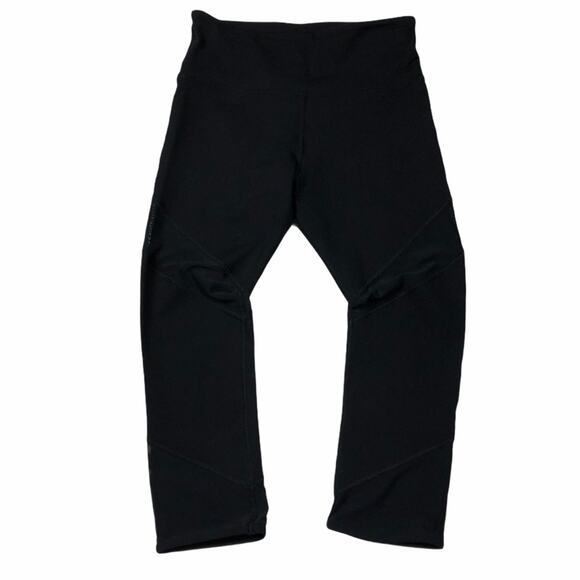 LORNA JANE Black Mesh Cutout Cropped Leggings XS Workout Gym Yoga - Picture 4 of 5